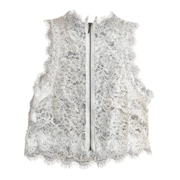 Zara Trafaluc Gorgeous white lace sleeveless crop top size Medium - Picture 2 of 6